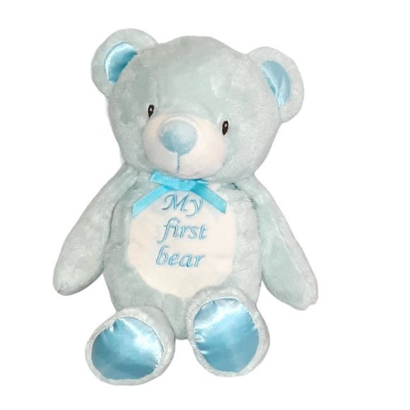 Kellytoy | Toys | Kellytoy My First Bear Rattle Blue Satin Feet Ears ...